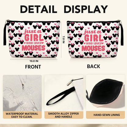 Mouse Themed Gifts Cute Mouse Cosmetic Bags Cartoon Toiletry Bag Birthday Graduation Nurse Day Funny Makeup Bag Animal Lover Gifts for Women Teens Girls Mouses Lover Daughter Best Friend BFF