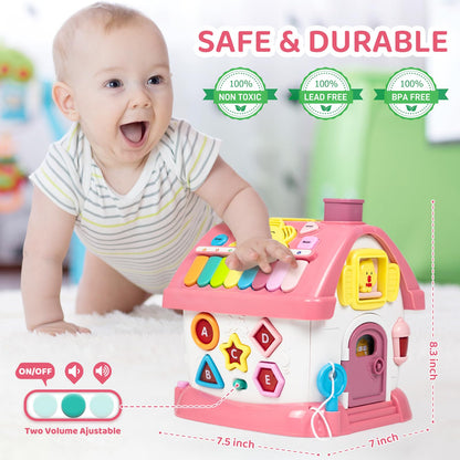Marstone Toddler Toys for 1 Year Old Girl Gifts: First 1st Birthday Gifts for Girls and Boys, 8-in-1 Musical Learning House Baby Toys 6-12 12-18 Months, Educational Toddler for Ages 0-2