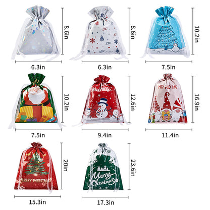 sishunhang 38PCS Christmas Gift Bags, Assorted Sizes Bulk S/M/L, Waterproof Holiday Gift Wrap with Drawstring,Gift Sacks,Gift Wrap Bags,Gift Bags For Presentsgift (38)