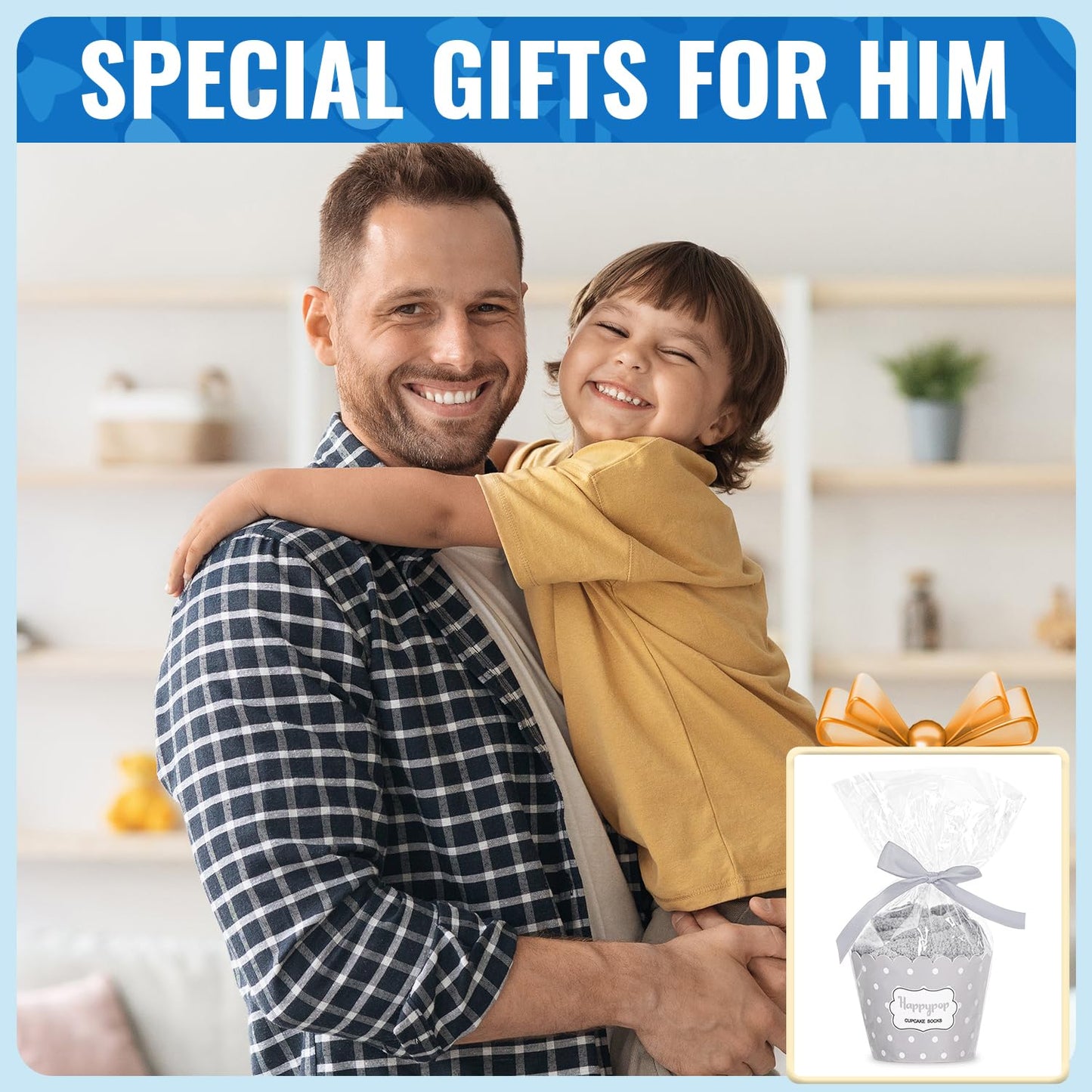 HAPPYPOP Fuzzy Socks for Men - Gifts for Grandson Nephew Cousin Godfather Father in Law