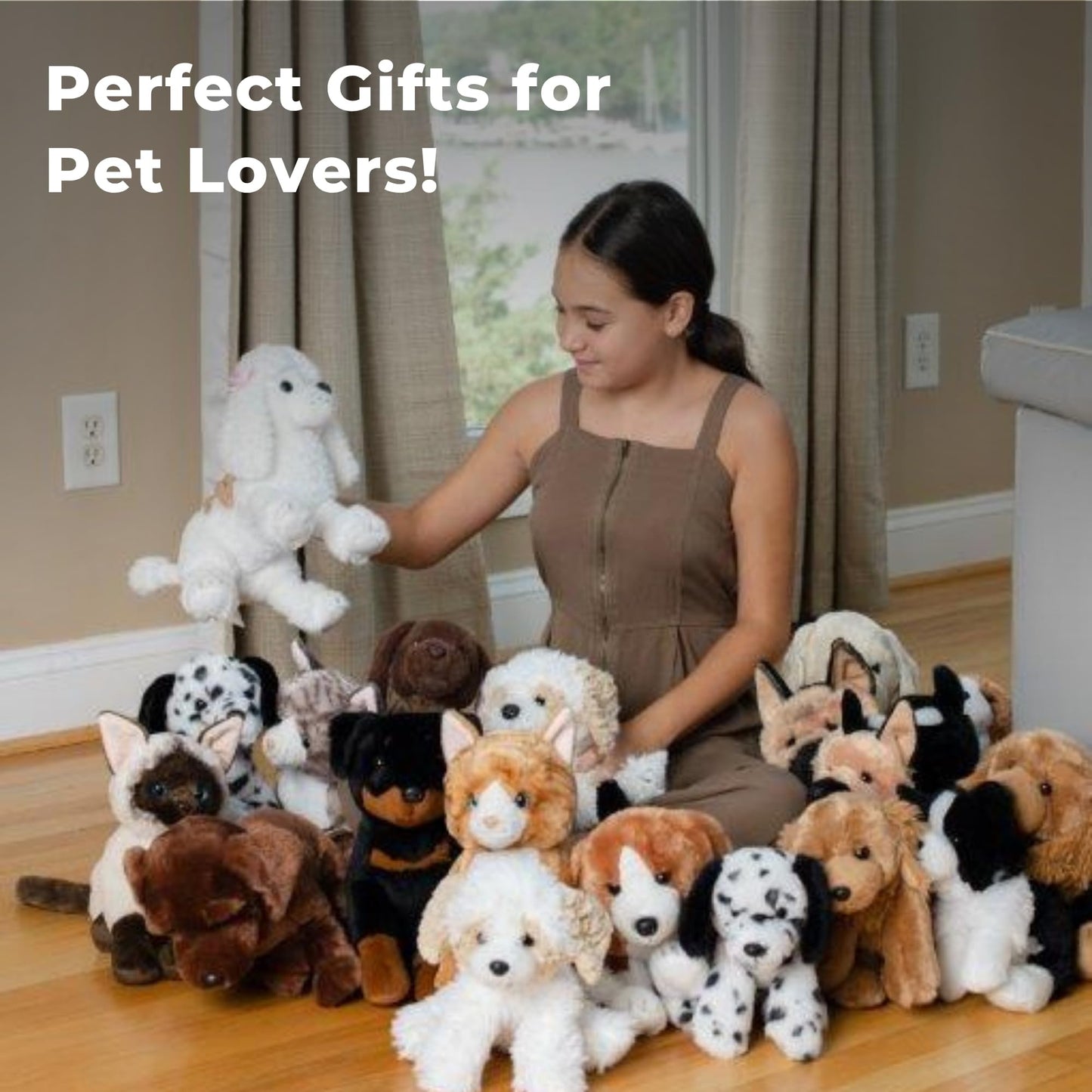 The Petting Zoo Ballerina Scruffy Dog Stuffed Animal, Gifts for Kids, Caramel Brown Dog Plush Toy 10 Inches