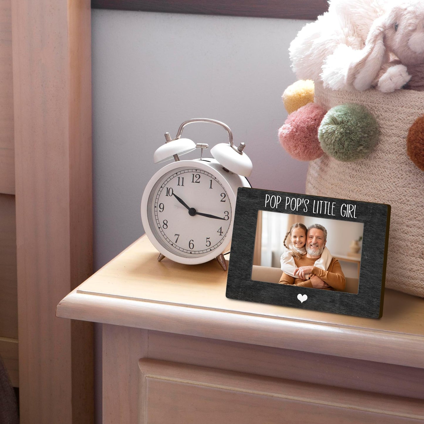 Pop Pop 4x6 Picture Frame, Grandpa Photo Frame, Granddaughter Picture Frame, Gifts for Pop Pop from Granddaughter Grandkids, Pop Pop’s Little Girl Picture Photo Frames for Desk Shelf Decor