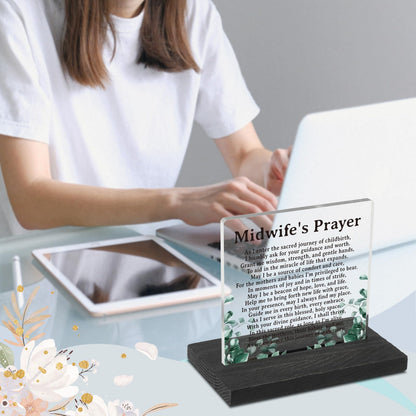 Midwife Gifts for Women, Midwife Appreciation Gifts, Midwife Thank You Gift, Midwife Retirement Christmas Birthday Gifts for Women, Midwife Plaque Desk Decorative Signs GXX13