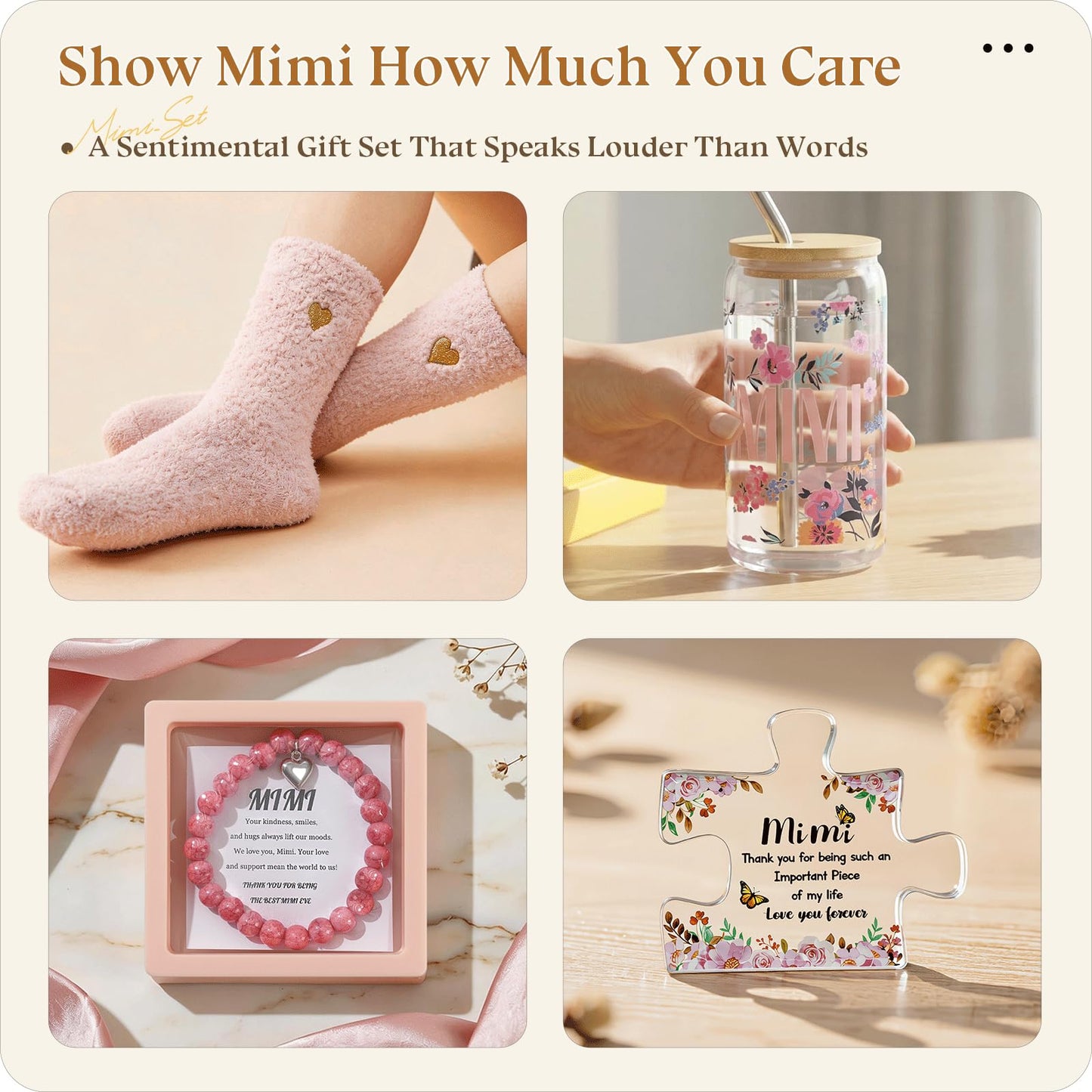 Mimi Gifts for Grandma – 9 Piece Mimi Gifts for Grandma, Thoughtfully Curated Gift Set with Blanket, Glass Cup, Birthday, Christmas from Grandkids