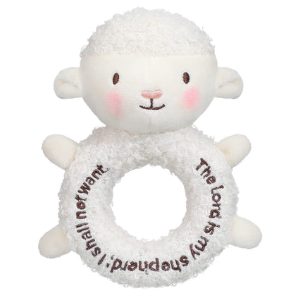 Karenhi Stuffed Animal Little Stuffed Animal Praying Baptism Soft Plush Snuggle God's Toy with Embroidered Religious Gift for Boys Girl Baby Showers Mom's Nursery Decor Doll Toy(Lamb,White)