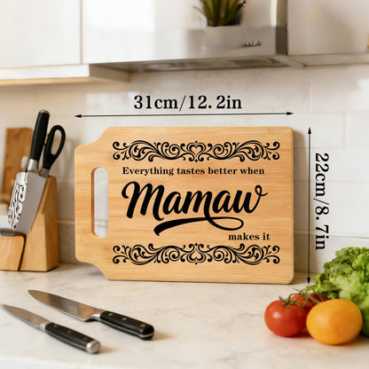 Mamaw Gifts - Mamaws Cutting Board, Christmas & Mother's Day Birthday Gifts