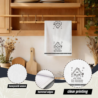 Housewarming Gifts 2026 Kitchen Dish Towels, New Home Gift Ideas, House Warming Gifts for Homeowner Hostess, New Home Decor with Housewarming Saying for Kitchen Bathroom Decor, 16x24 Inch