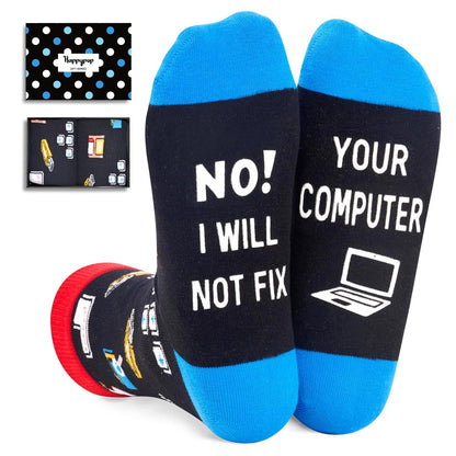 HAPPYPOP Gifts for Geek Chef - Funny Socks for Bus Driver Police Fireman Men Women