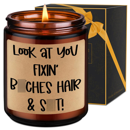 LEADO Hairstylist Candle - Hairdresser Gifts, Hair Stylist Gifts for Women, Men - Hair Salon Decor, Cosmetology Student Graduation Ideas - Funny Fathers Day, Birthday Present for Hair Dresser, Barber