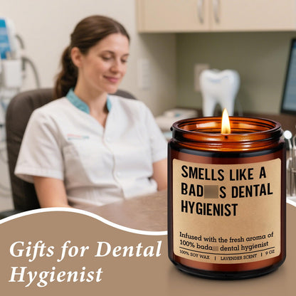 LEADO Scented Candle, Dental Hygienist Gifts - RDH Graduation, Dental Hygiene Gifts for Women, Men - Funny Congrats, Appreciation Ideas for Hygienist, School Student, Coworkers - RDH Retirement Decor