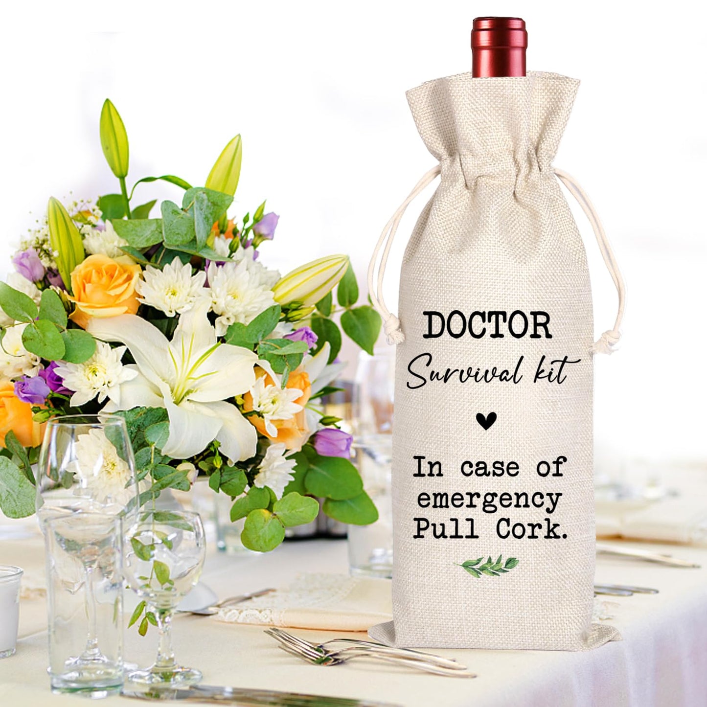 Doctor Gifts,Doctor Survival Kit,Doctor Graduation Gifts,Unique Gifts for Doctors,Doctor Thank You Gift Wine Bag,Doctor Gifts for Women,Men,Physicians Week,Birthday,Medical School Graduation11WB70