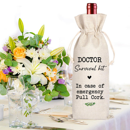 Doctor Gifts,Doctor Survival Kit,Doctor Graduation Gifts,Unique Gifts for Doctors,Doctor Thank You Gift Wine Bag,Doctor Gifts for Women,Men,Physicians Week,Birthday,Medical School Graduation11WB70