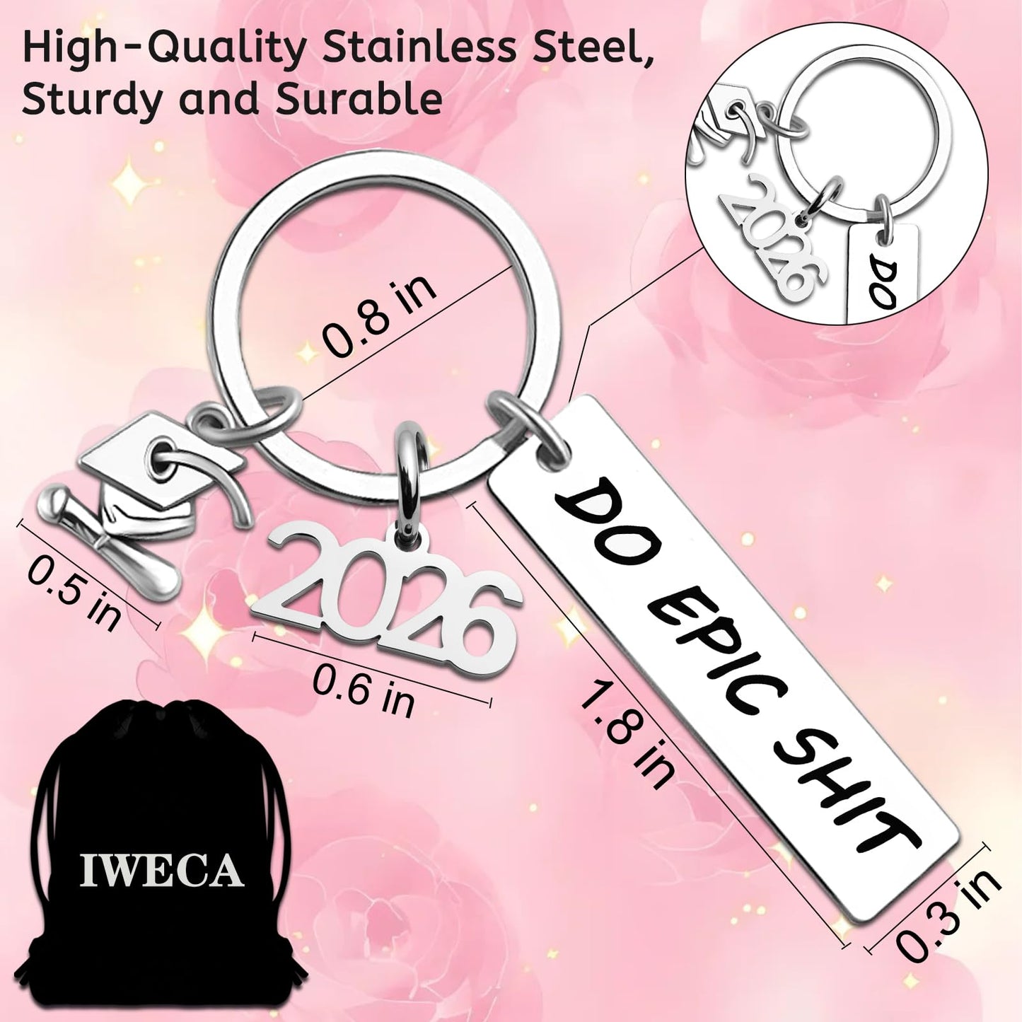 2026 Graduation Gifts Keychain for Women Him 2026 Senior Keychain for Her Men Student Graduate Grad Idea Son Daughter Teen College High School Jewelry Present Boy Girl Grads softball senior