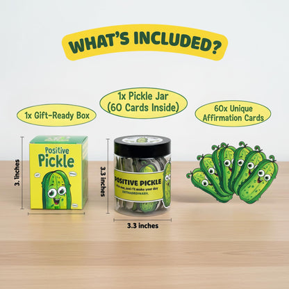 DEARMINE 60 Positive Pickle Cards Jar, Graduation Gifts, Mothers Day Birthday Gifts for Mom, Women, Coworkers, Adults, Teachers, Friends, Teen Boys, Teen Girl Gifts Trendy Stuff