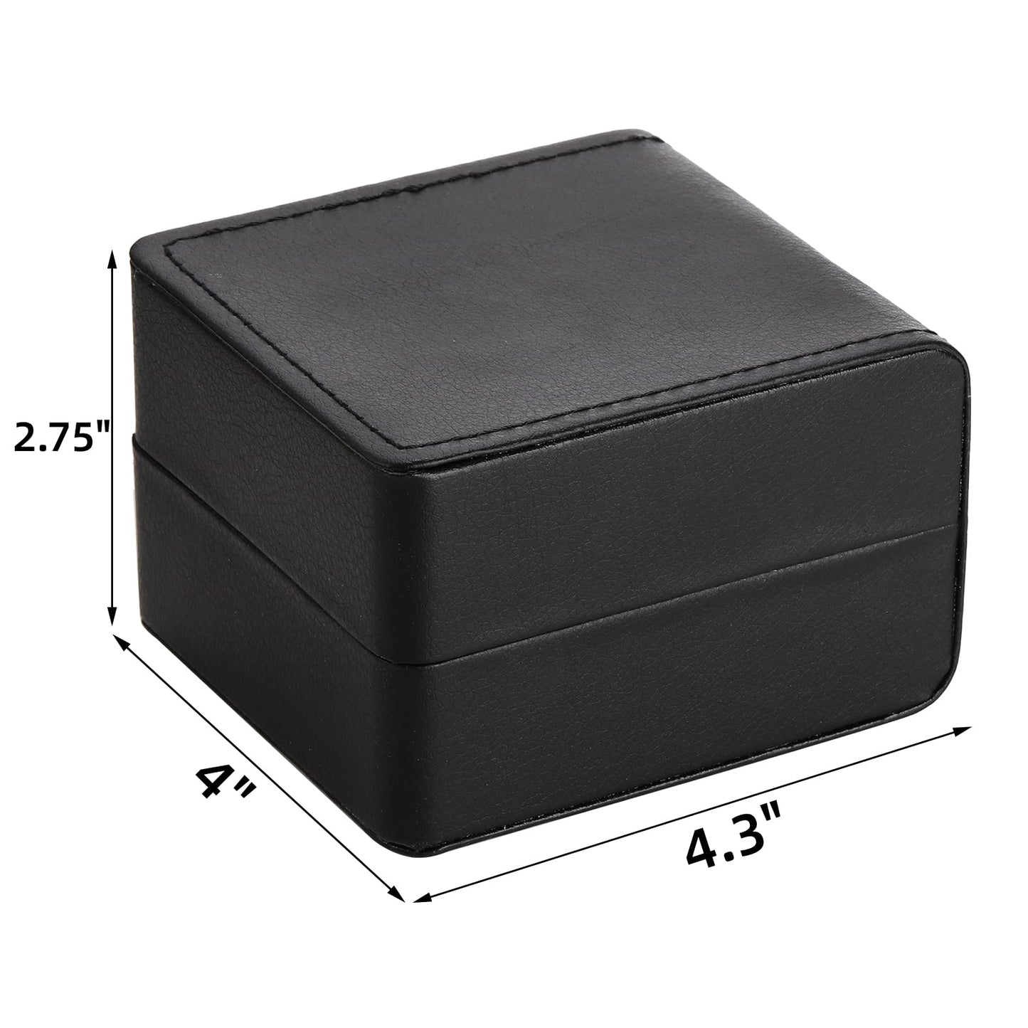 Noamus 6 Pack PU Leather Watch Gift Box, Single Watch Storage Case with Removable Pillow, Portable Black Wristwatch Display Box, Premium Luxury Travel Pocket Watch Case for Men and Women