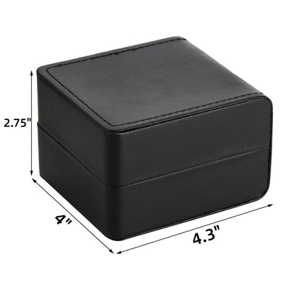 Noamus 6 Pack PU Leather Watch Gift Box, Single Watch Storage Case with Removable Pillow, Portable Black Wristwatch Display Box, Premium Luxury Travel Pocket Watch Case for Men and Women