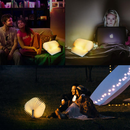 QXMGCBOK Folding Book Lamp Dragon Night Light, Book Light as Gifts for Book Lovers,Portable Bedside Light (3 Colors)