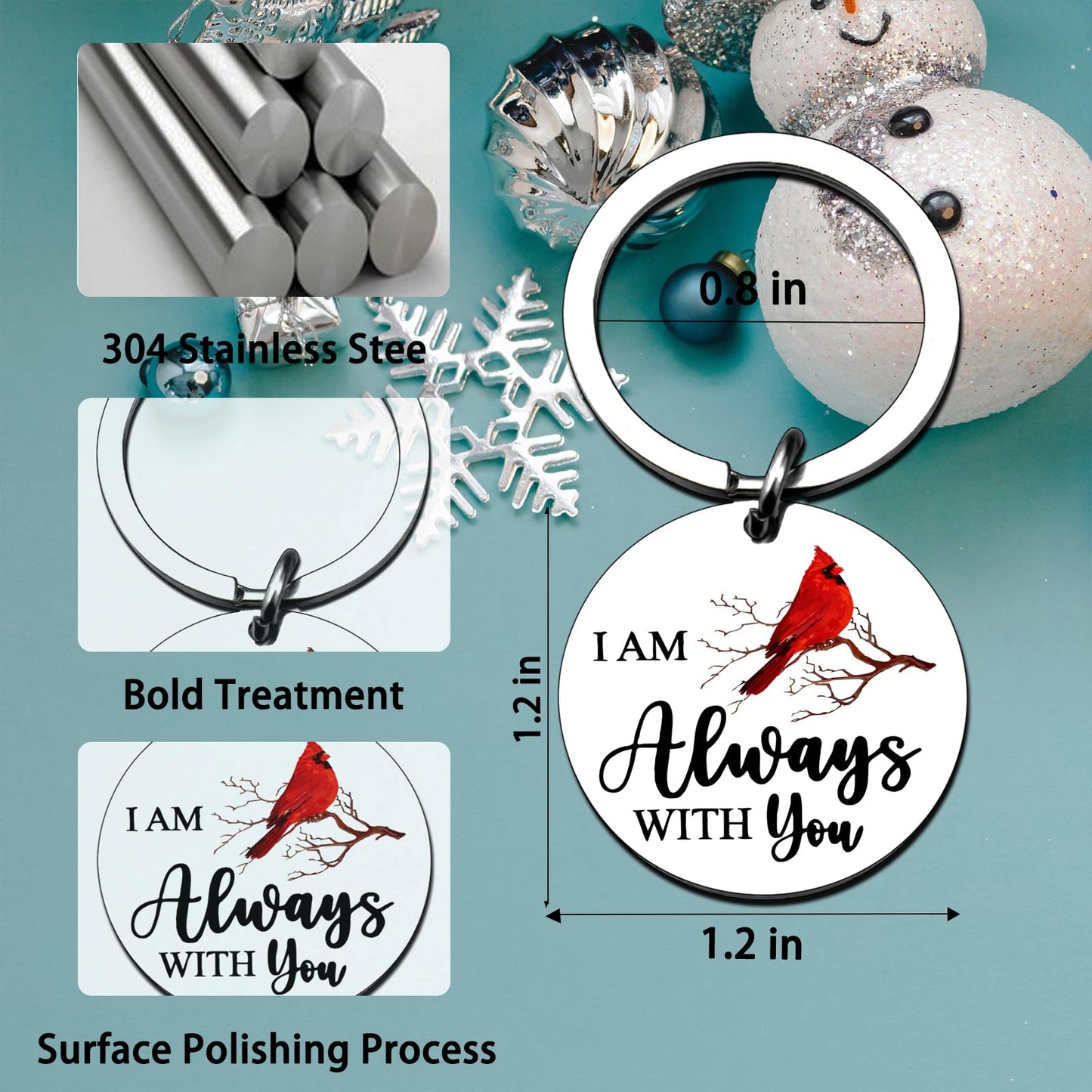 Cardinal Keychain Red Cardinal Gifts for Women Men Sympathy Gifts for Loss Of Loved One Grief Bereavement Gift for Loss Of Father Mother Daughter Son Memorial Gift Bereavement Condolences Present