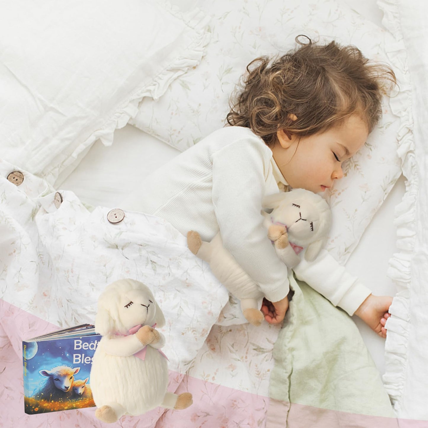 Baptism Gifts for Girls and Newborn Baby, Christening Gifts Set, 7" Praying Lamb Plush Toy and Bedtime Blessing Book in Keepsake Gift Box, Ideal Easter Gifts for Kids