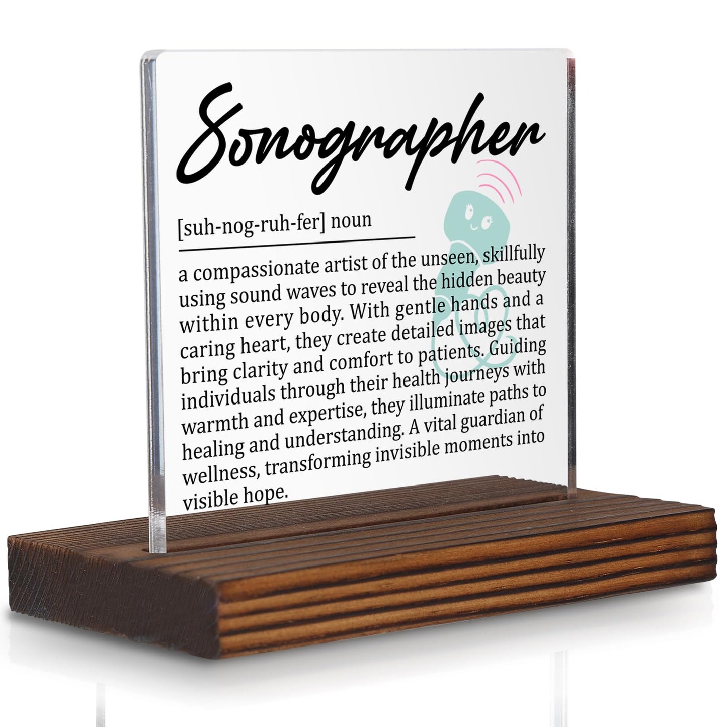Sonographer Gifts, Thank You Desk Sign for Ultrasound Technicians, Appreciation Plaque for Medical Imaging Staff, Graduation Birthday Office Decor for Sonography Professionals PA023