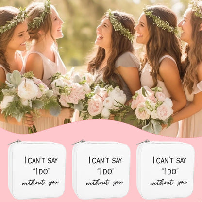 8 Pack Small Jewelry Box Bridesmaid Proposal Gifts, Pu Leather Potable Travel Jewelry Case Bridesmaid Gifts, Rings Necklaces Earrings White Storage Box for Women Bridal Shower Engagement Wedding