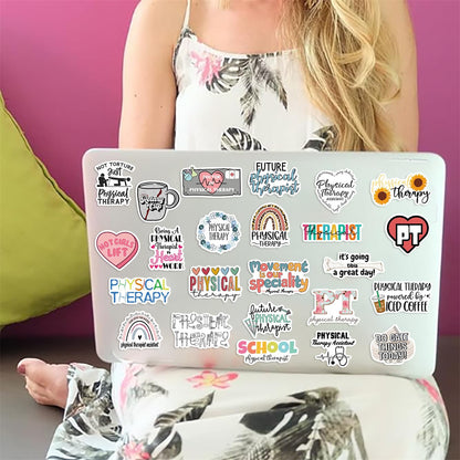 50PCS Physical Therapy Stickers Nutritional Balance Graffiti Aesthetics Therapist Waterproof Vinyl Decals for Bottles, Laptop,Luggage, Phone case - Gifts for Physiotherapist (Colourful-5)