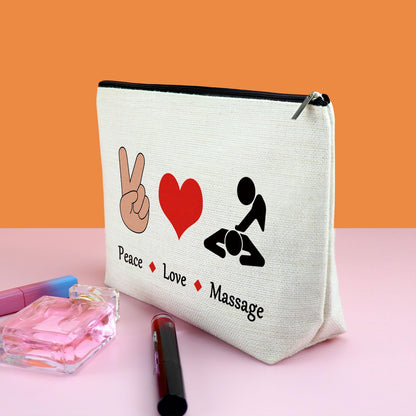 Massage Therapist Appreciation Gift Makeup Bag Thank You Gift for Massage Therapist Cosmetic Bag Graduation Birthday Present for Chiropractor Travel Pouch