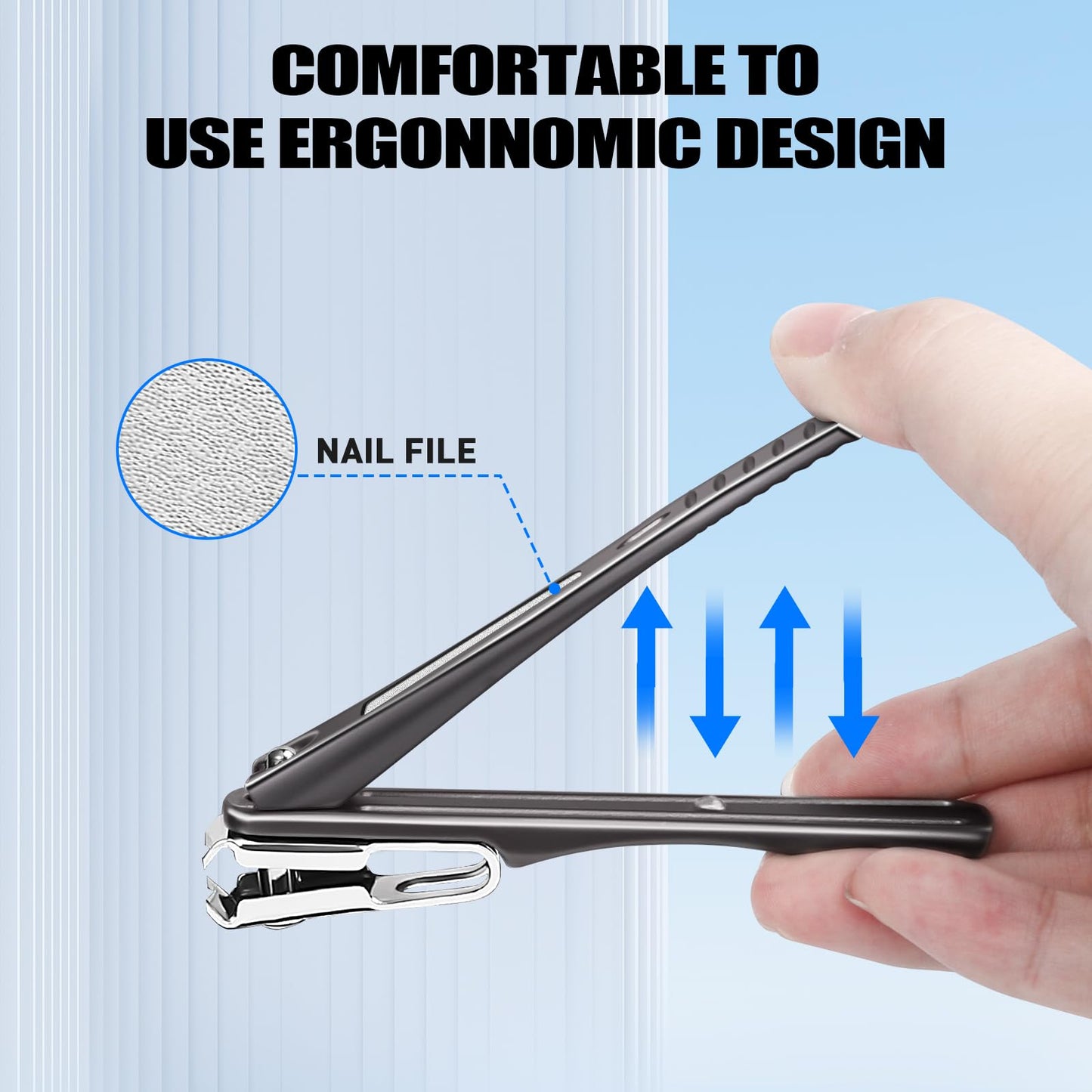 Senior Rotating Nail Clippers for Thick Toenails, Large Fingernail Clippers for Seniors - Ideal Christmas Stocking Stuffers Gifts for Grandma Grandpa (Light Black)