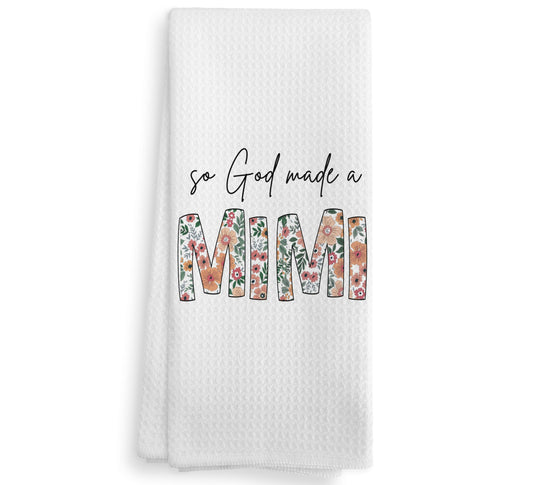 Mimi Kitchen Towels Dishcloths, Mimi Gifts for Grandma from Grandkids, Grandma Gifts, Make a Mimis Drying Cloth Hand Towels Tea Towels for Bathroom Kitchen, 16×24 Inches