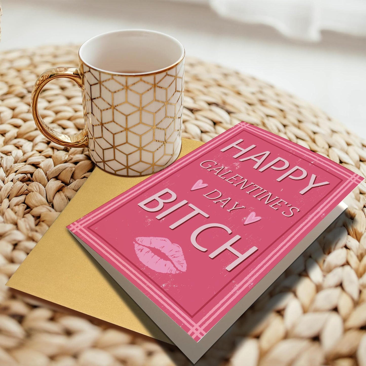 Chenive Funny Galentines Day Card for Her, Happy Galentine's Day Card for Bestie Sister, Galentines Day Gift for Women Lady Girl, Best Friend Galentine's Day Card