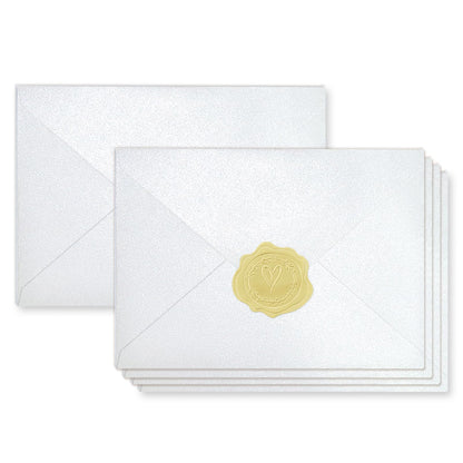 100 Pack Mini Pearl White Envelopes, 4 x 2.75" Shimmer Gift Card Envelopes, Gift Card Holder, Small Business Card Envelopes for Invitations, Wedding, Birthday Party, Baby Shower