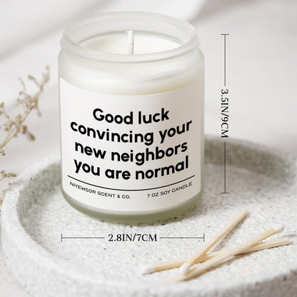 Niyewsor House Warming Gifts, New House/Home Candle, Funny Housewarming Gift for Friends, New Homeowner Gifts, First Apartment Essentials, Moving Away Gift, Handmade, 7oz