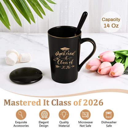 Maustic Masters Degree Graduation Gifts, Mastered It Class of 2026 Coffee Mug, College Graduation Gifts for Women Her Him, Class of 2026 Grad Gift, MBA Grad Gift, 14 Oz Black
