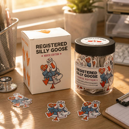 Registered Silly Goose Nurse Jar — 60 Funny Affirmation Cards, Nurses Week Appreciation Gift for Women, Nursing Graduation Gift, RN LPN CNA Encouragement
