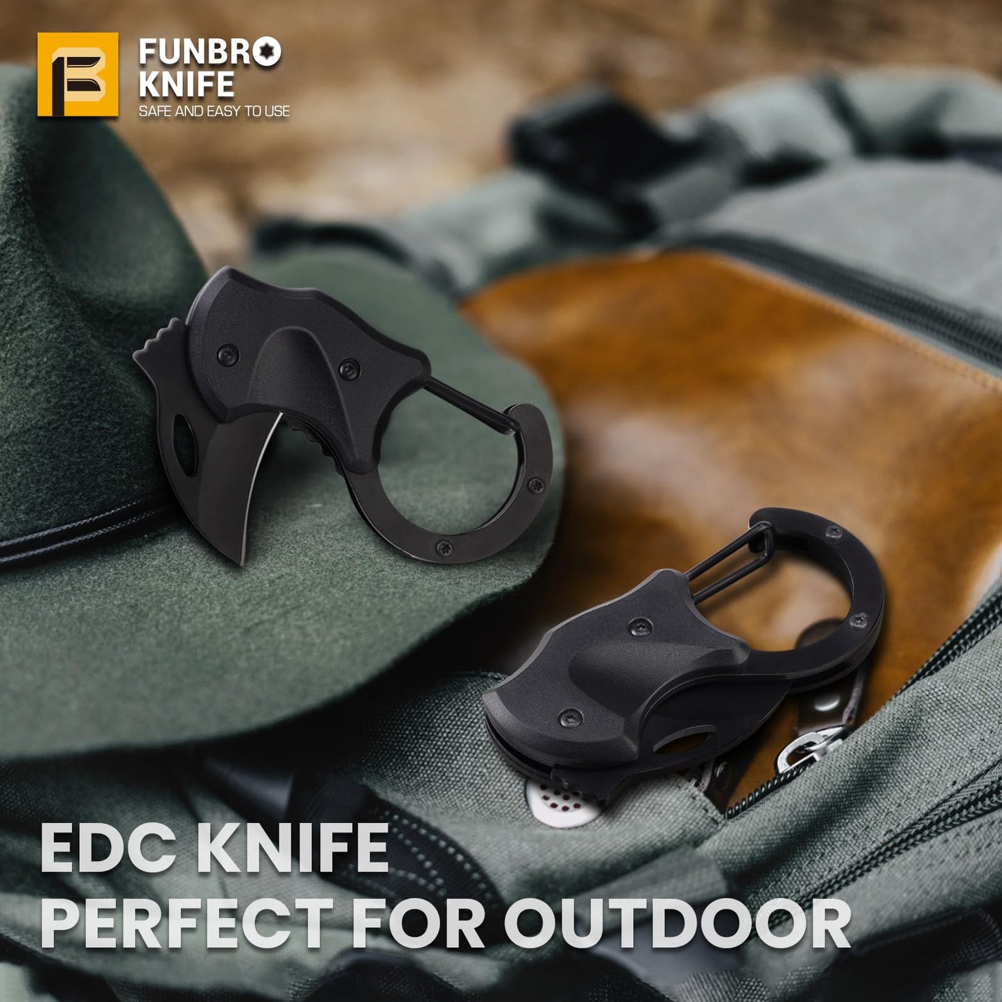 FUNBRO Small Pocket Knife Gift for Men, Keychain Box Cutter with 1.34inch Blade, Mini Folding Knives EDC Gadgets for Everyday Carry, Stocking Stuffers Gift for Adults Men Him