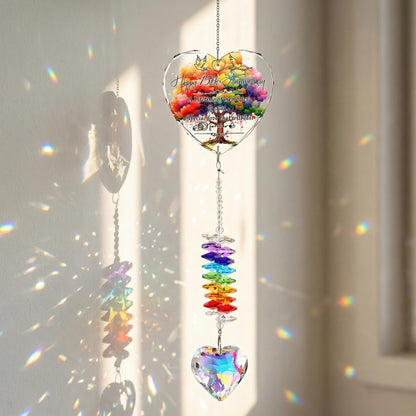 25th Anniversary Suncatcher Gifts for Couples, Wife, 25 Years of Marriage Crystal Hanging Heart Rainbow Maker Keepsake Home Garden Decor