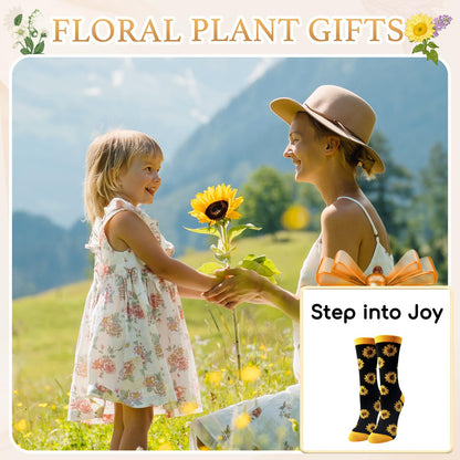 HAPPYPOP Plant Gifts - Stawberry Banana Pickle Cherry Sunflower Socks for Women