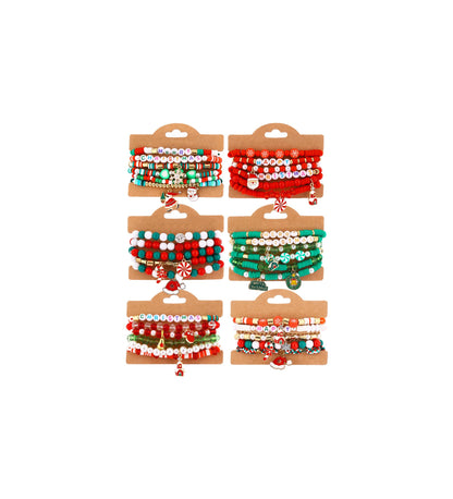 36 Pcs Holiday Heishi Surfer Bracelets for Women Bulk Easter Mother's Day Christmas St. Patrick's Day Mardi Gras Bracelet Stackable Stretch Friendship Bracelets Set
