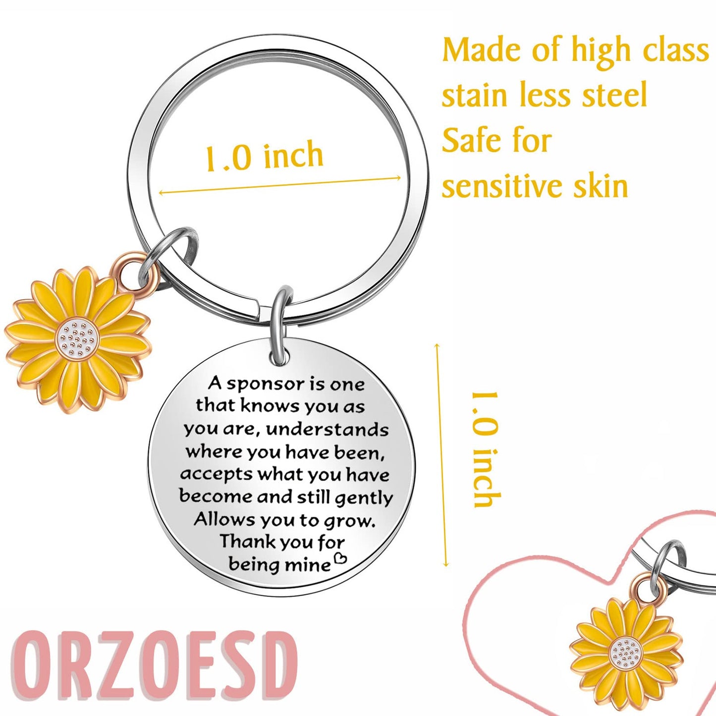 Confirmation Sponsor Gifts Keychain Confirmation Gifts AA Sponsor Appreciation Keychain