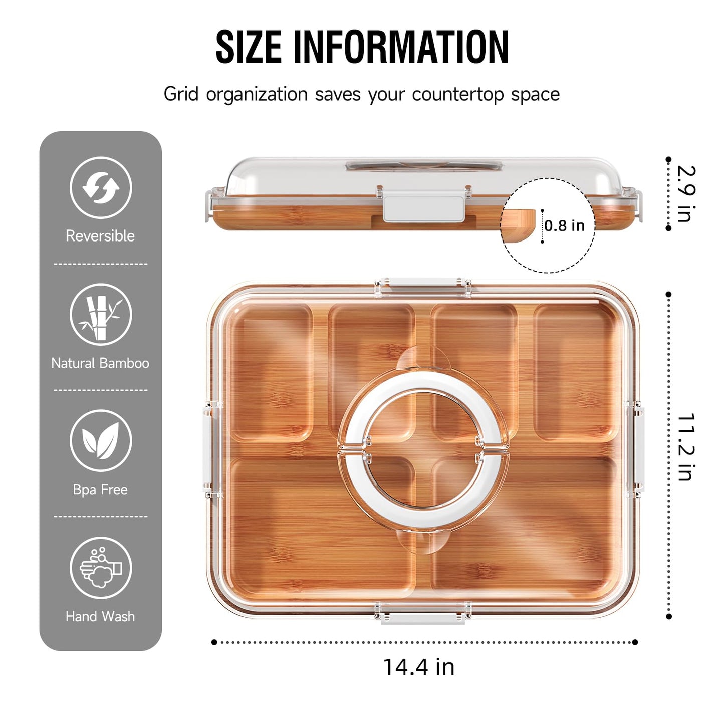 Renmxj Charcuterie Board with Clear Lid, Travel Portable Cheese Board Charcuterie Boxes Cutting Boards for Kitchen, House Warming Gifts New Home, Gifts for Women (White, 6 Compartments)