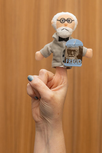 The Unemployed Philosophers Guild Sigmund Freud Magnetic Personality - Plush Finger Puppet and Refrigerator Magnet, Approx 4" Tall