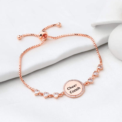 BEKECH Cheerleading Coach Gift Slide Bracelet - Appreciation Gift for Cheer Team Coaches - Cheerleader Jewelry