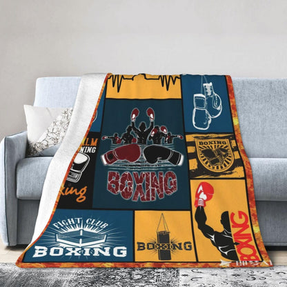 Boxing Blanket Super Soft Warm Boxing Sports Throw Blanket Gift for Men Women Boys Cozy Fluffy Plush Lightweight Flannel Gifts Fleece Blankets for Kids Adults 50"X40"