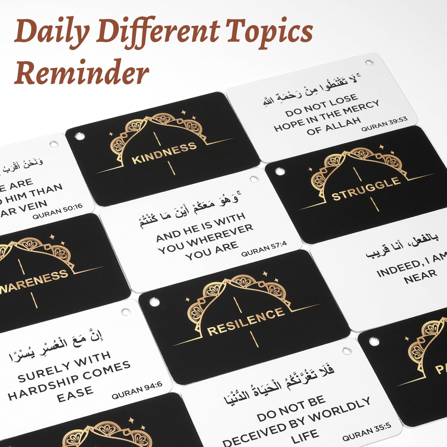 Ramadan Gifts, Islamic Decor 30 Daily Reminders Cards with Quranic Verses, Muslim Islamic Gifts for Men Women, Ramadan Decorations for Home, Eid Gift (quranic)