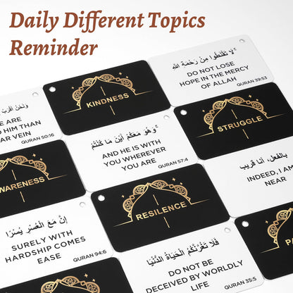 Ramadan Gifts, Islamic Decor 30 Daily Reminders Cards with Quranic Verses, Muslim Islamic Gifts for Men Women, Ramadan Decorations for Home, Eid Gift (quranic)