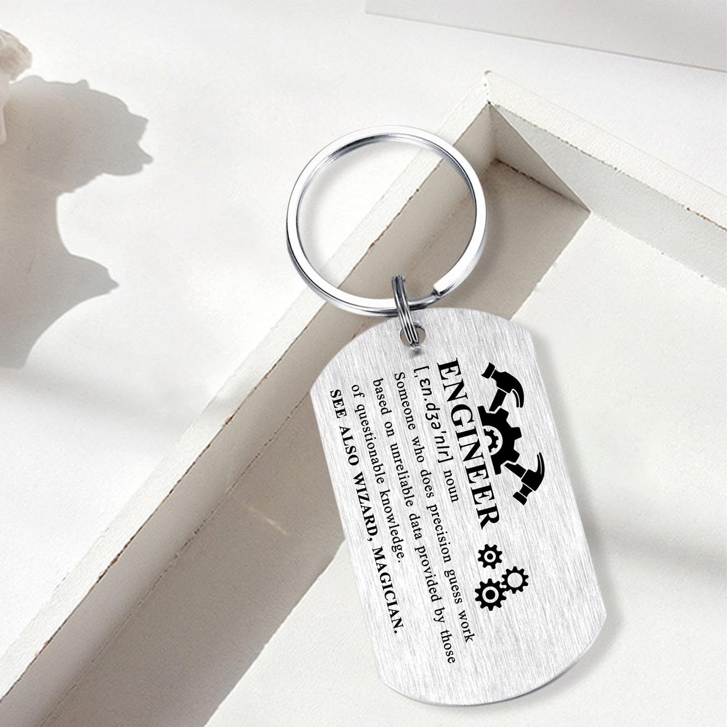 Alotozo Gifts for Engineers - Engineer Definition Keychain for Men Women - Engineering Gifts for Coworkers, Graduates, Friends - Appreciation Gift for Engineers for Christmas, Birthday
