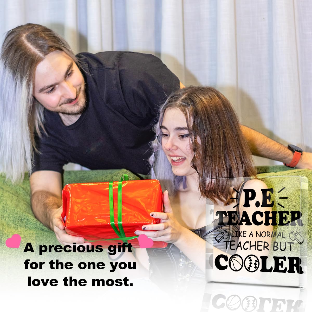Physical Education Teacher Gift, Like a Normal Teacher But Cooler Acrylic Plaque Decor, Thank You Teacher's Day Gifts for PE Teachers Coach, Desk Decorative Signs for Home Desktop Shelf Cubicle