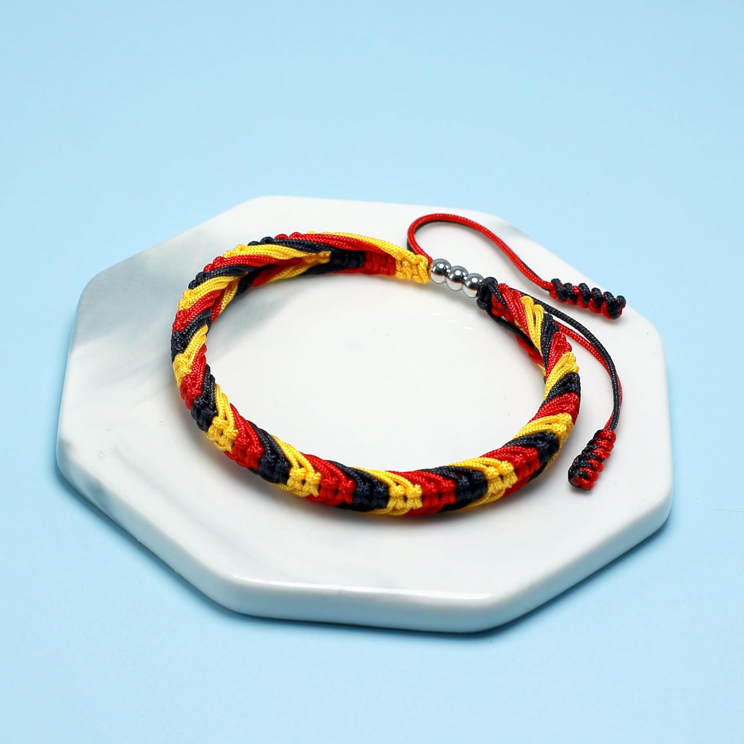 LAMIBEE Country Proud, Country Flag Color Tibetan Wrist Wrap Bracelet, Amulet and Boho Style Rope Bracelet and Bangles for Women, Men, String Thread Bracelets