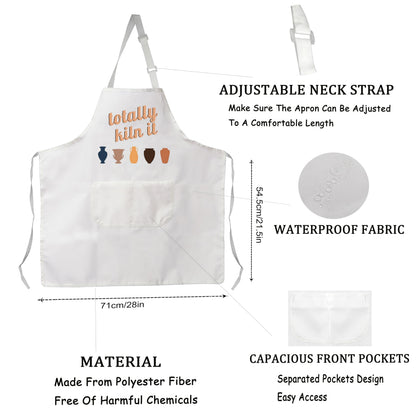 VAMSII Totally Kiln It Apron - Ceramic Artist and Pottery Lover Gifts - Clay Maker Apron
