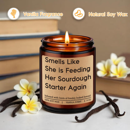 Miracu Candle, Baking Gifts for Sourdough Bakers, Sourdough Gifts for Women, Starter, Sour Dough Bread Making Present for Bread Baker Lover, Funny Mothers Day Birthday Idea for Friend Sister Wife Her